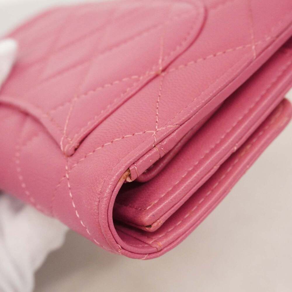 Chanel Matelasse Tri-fold Long Wallet in Lambskin, Pink Champagne, Women's - Picture 5 of 16
